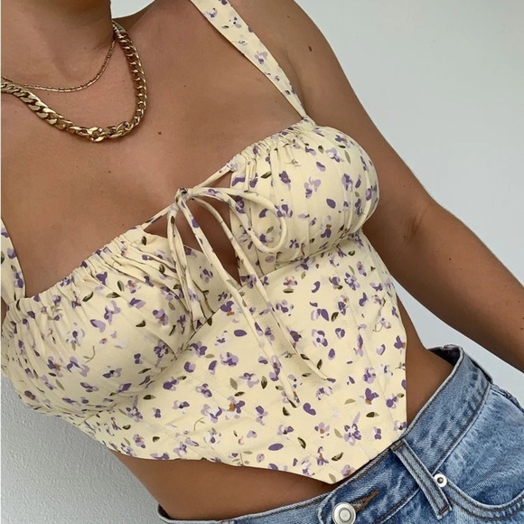 PRINCESS POLLY Hanna Top In Yellow Floral - Picture 4 of 8